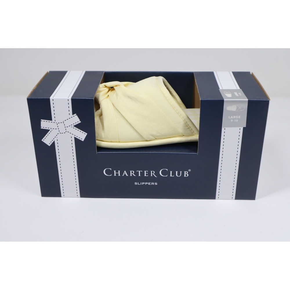 Charter Club Women's Slip-on Twisted‎ Slippers - Pineapple Cream - Large 9-10